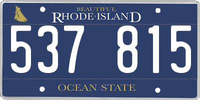 RI license plate 537815