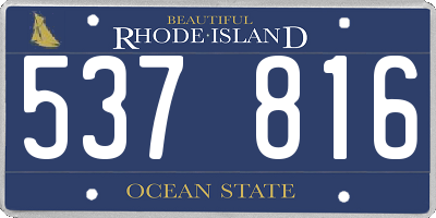 RI license plate 537816