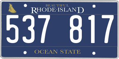 RI license plate 537817