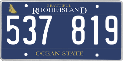 RI license plate 537819