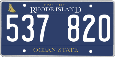 RI license plate 537820
