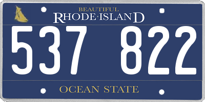 RI license plate 537822
