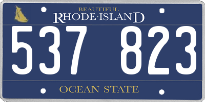 RI license plate 537823