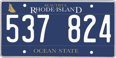 RI license plate 537824
