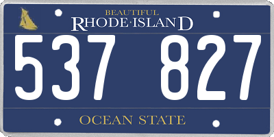 RI license plate 537827