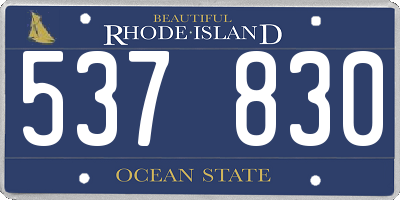 RI license plate 537830