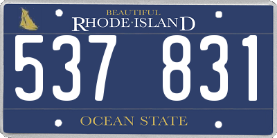 RI license plate 537831