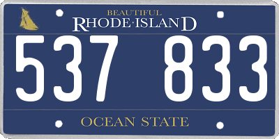 RI license plate 537833