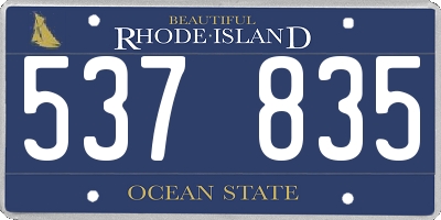 RI license plate 537835