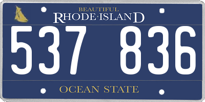 RI license plate 537836