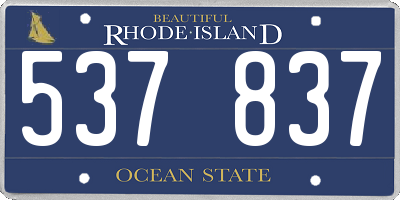 RI license plate 537837