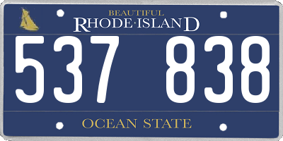 RI license plate 537838