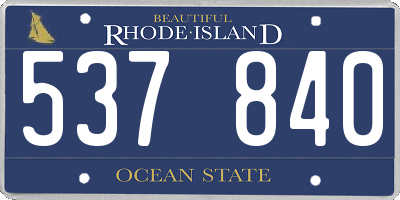 RI license plate 537840
