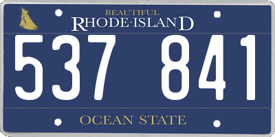 RI license plate 537841