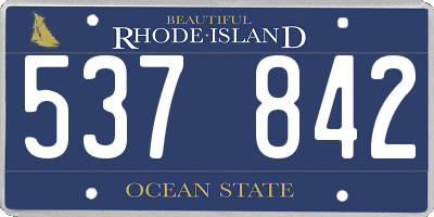 RI license plate 537842