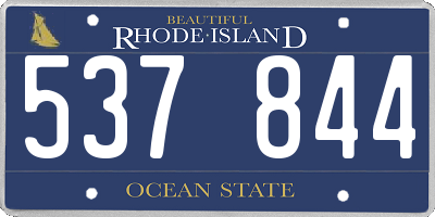 RI license plate 537844