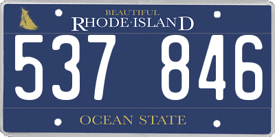 RI license plate 537846