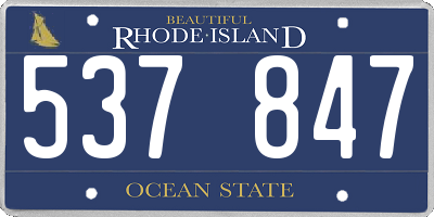 RI license plate 537847