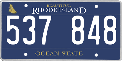 RI license plate 537848