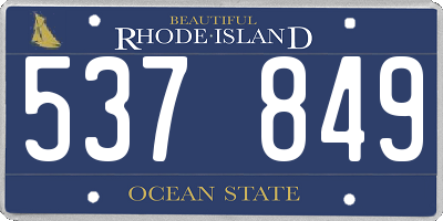 RI license plate 537849
