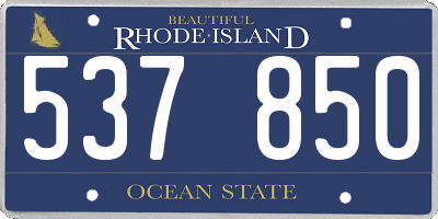 RI license plate 537850