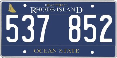 RI license plate 537852