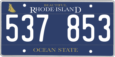 RI license plate 537853