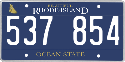 RI license plate 537854