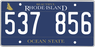 RI license plate 537856