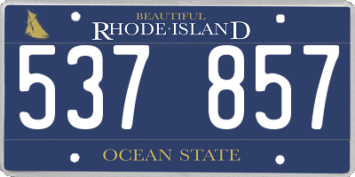RI license plate 537857