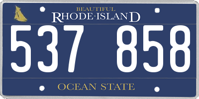RI license plate 537858