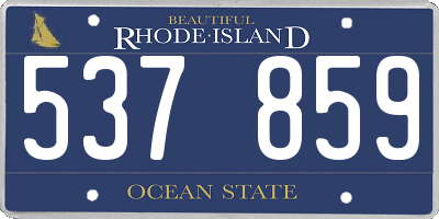 RI license plate 537859
