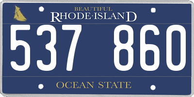 RI license plate 537860