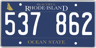 RI license plate 537862