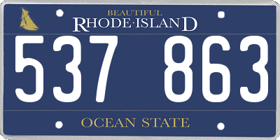 RI license plate 537863