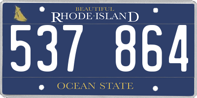 RI license plate 537864