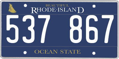 RI license plate 537867