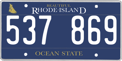 RI license plate 537869