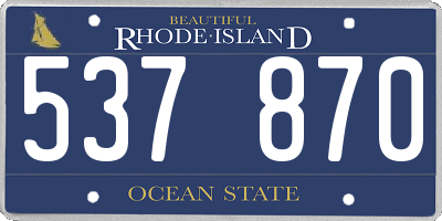 RI license plate 537870