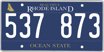 RI license plate 537873