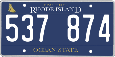RI license plate 537874