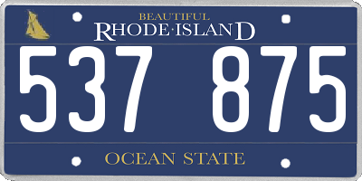 RI license plate 537875