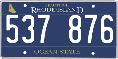 RI license plate 537876