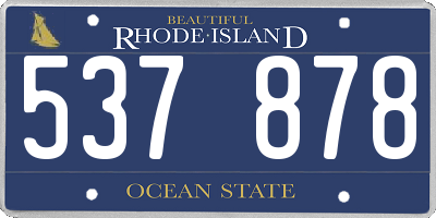 RI license plate 537878