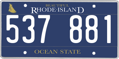 RI license plate 537881