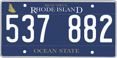 RI license plate 537882