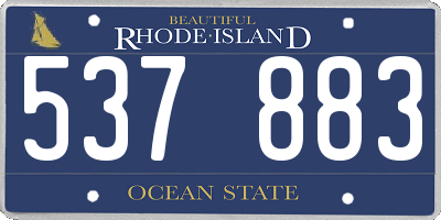 RI license plate 537883