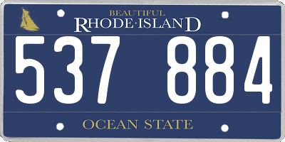 RI license plate 537884