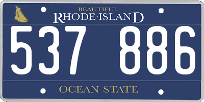 RI license plate 537886