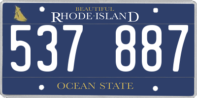 RI license plate 537887